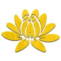 Sticker mural miroir fleur de lotus en acrylique jaune 3D pour décoration intérieure chic - Doré