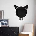 Adesivi murali specchio gatto nero creativi per decorazione soggiorno moderno - Nero