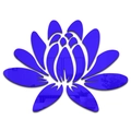 Détails d'autocollant mural miroir lotus violet en acrylique avec surface brillante - Bleu