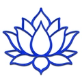 Detailed blue acrylic lotus mirror wall sticker with symmetric floral pattern for home decor - Blue