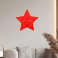 Red star acrylic mirror wall sticker with eyelash hollow design for modern kids room - Red
