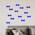 Set de 14 pegatinas de pared con lazo azul efecto espejo para cuarto de niños - Azul