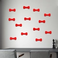 Modern 3D red bow-knot mirror wall stickers set for children's room decoration - Red