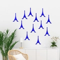 Blue acrylic Eiffel Tower mirror wall decals for modern living room wall decor - Blue