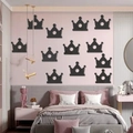 Pegatinas de pared corona acrílico negro para decoración moderna de cuarto infantil - Negro