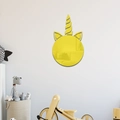 Pegatina de pared espejo unicornio dorado para decoración creativa de cuarto infantil - Dorado (JM807)