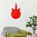 Sticker miroir mural licorne rouge créatif pour décoration murale de salon moderne - Rouge (JM807)