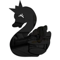 Pegatina de pared de espejo de cisne con reflejo de una moderna sala de estar decor - Negro