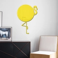 Sticker mural miroir flamant rose jaune vif pour décoration de salon moderne - Doré
