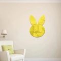 Pegatina de espejo de pared de conejo amarillo en acrílico para decoración de salón - Dorado