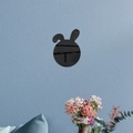 Cute bunny shaped acrylic mirror wall sticker for children room home decor - Black
