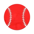 Sticker mural miroir baseball rouge pour décoration de chambre et salon bricolage - Baseball Rouge / Petit