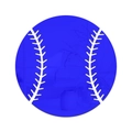 Sticker mural miroir de baseball en acrylique bleu avec coutures blanches pour chambre - Baseball bleu