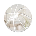 Sticker mural miroir basket décoratif avec panneaux modulaires pour la maison - Style Basket-ball Argenté