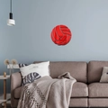 Adesivo murale a specchio in acrilico rosso a forma di pallavolo per soggiorno - 15CM / Rosso