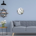 Adesivo da parete specchio a forma di pallavolo in acrilico in un salotto moderno - 15CM / Argento