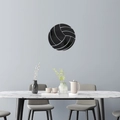 Modern black volleyball mirror wall sticker as decorative art in a minimalist room - 15CM / Black