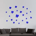 Pegatinas de pared de espejo 3D trébol azul de acrílico para decoración de salón - Adhesivo de Pared de Espejo (JM422) / Azul