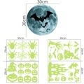 Stickers muraux Halloween fluorescents avec lune, citrouille, chauve-souris et fantôme - Lune Chauve-souris Araignée Citrouille Château Arbre Hanté (YG215)