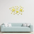 Adesivi murali a specchio in acrilico dorato con Cupido e cuori per decorazioni - Stile Oro (JM498)