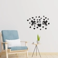 Stickers muraux miroir ange Cupidon et cœurs pour décor de salon moderne - Style Noir (JM498)
