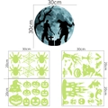 Stickers muraux Halloween luminescents avec lune, citrouille et chauve-souris - Lune Zombie Araignée Citrouille Château Arbre Hanté (YG215)