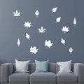 Moderne silberne Acryl-Wandsticker mit Blättern für die Sofa-Hintergrunddekoration - Silber (JM439)