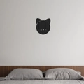 Minimalist black cat acrylic mirror wall sticker for bedroom and living room decor - Black Style (JM536)