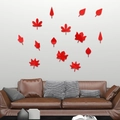 Moderne rote Acryl Spiegel Wandtattoo Blätter Set für Wohnzimmer Sofa Hintergrund - Rot (JM439)