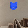 Pegatina de pared de espejo gato azul en acrílico para decoración de salón moderno - Estilo Azul (JM536)