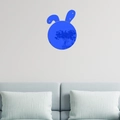 Cute blue rabbit acrylic mirror wall sticker for children room nursery home decor - Blue