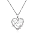 Silberne Herzenskette mit Mom-Anhänger und funkelnden Strasssteinen für Muttertagsgeschenke - Silber (0121)