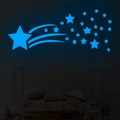 Adesivi murali luminosi blu con comete e stelle per decorazione fai da te cameretta - Stile Cometa Meteora (Blu)