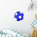 Sticker mural miroir de football bleu pour chambre d'enfant avec effet acrylique 3D - Football Bleu-JM998 / 30cm