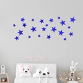 Set de pegatinas de pared de estrellas de acrílico azul para decorar cuarto infantil - Azul (JM426)