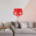 Pegatina de pared espejo panda de acrílico rojo brillante para decoración DIY - Rojo (JM555)