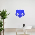 Pegatina de pared espejo de panda azul en acrílico para decorar cuarto infantil - Azul (JM555)