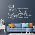 Creatieve 3D zilveren acryl spiegel muursticker met motiverende Engelse teksten decor - Zilver