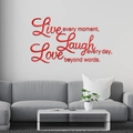 3D red acrylic wall stickers with inspirational phrases for living room decor - Red