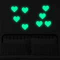 Adesivi murali a cuore fluorescenti verdi per camera dei bambini e decoro al buio - Cuore (YG223 Verde) / Verde Fluorescente
