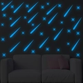Leuchtende Wandaufkleber mit blau glühenden Meteoren und Sternen für dunkle Räume - Blauer Meteor (YG266B Blau)