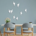 Stickers muraux miroir avec silhouettes de fées réfléchissantes pour décor de salon - Argent (JM371)