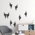 Modern black fairy wall stickers as mirror decor above a sofa in a stylish living room - Black (JM371)
