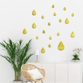 Moderne gelbe Wandaufkleber in Wassertropfenform für Bad und Wohnzimmer Spiegel Deko - Gold