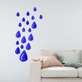 Modernos adhesivos de pared espejo gota de agua azul para decorar el salón - Azul