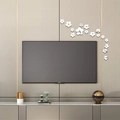 Adesivi murali a specchio in acrilico con fiori d'argento per decorare casa - Argento