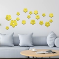 Adesivi murali a fiore in specchio acrilico giallo per decorare il soggiorno con stile - Oro