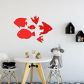 Stickers muraux poissons en acrylique rouge pour décoration chambre enfant lot de 6 - Rouge
