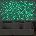 Lichtgevende sterren en maan muurstickers voor decoratie van de kinderkamer - Ster en Maan / Fluorescerend Groen