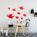 Pegatinas de pared de espejo de peces rojos de acrílico para decoración de dormitorio - Rojo